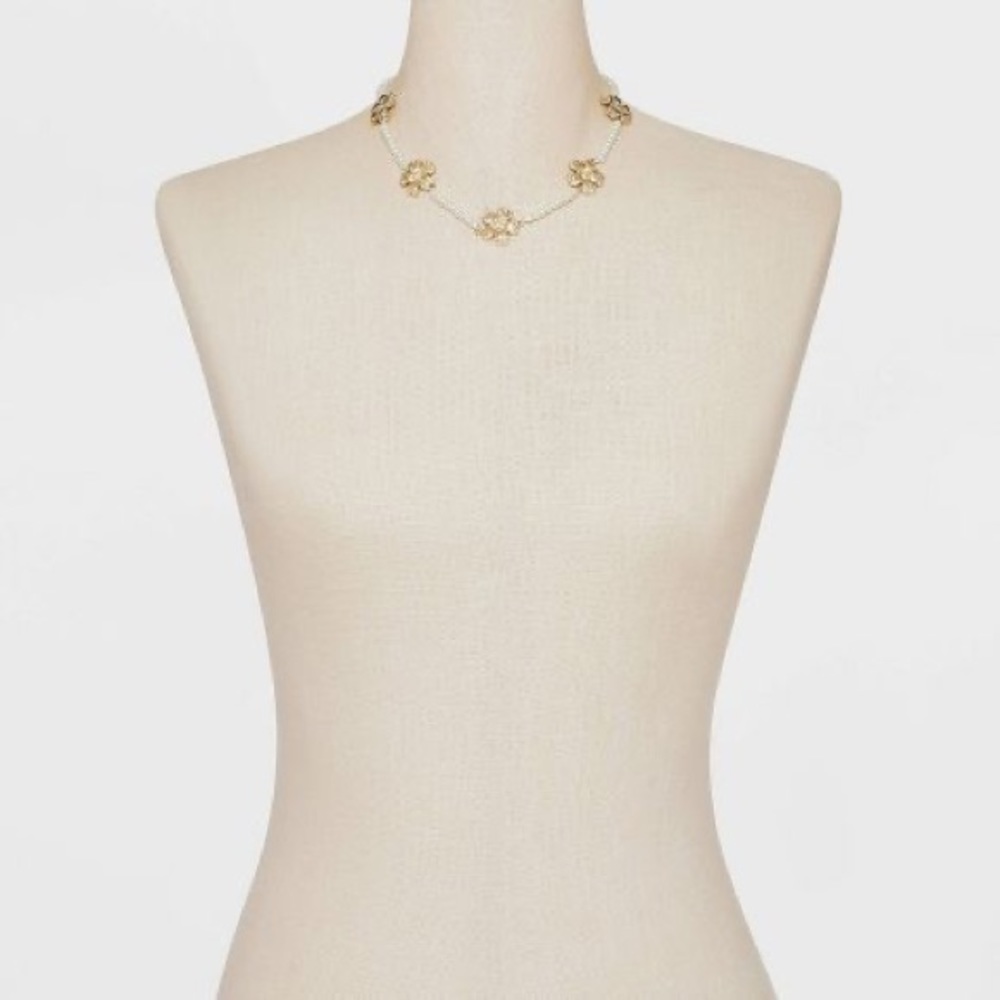 SUGARFIX by BaubleBar Gold and Pearl Butterfly Necklace - Picture 2 of 7